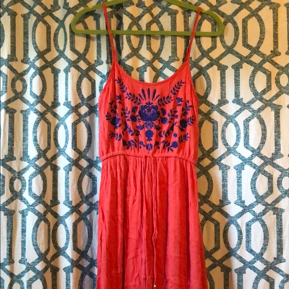 BUNDLE 3/$20 Maxi dress orange and blue size small - Picture 1 of 4